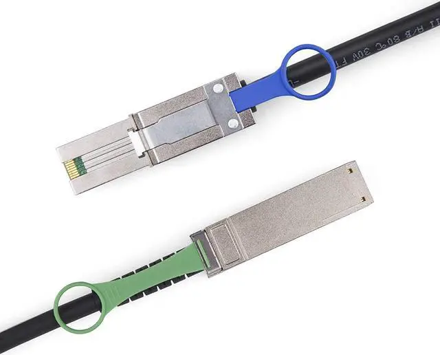 Main image of 10Gtek QSFP (SFF-8436) to MiniSAS (SFF-8088) DDR Hybrid SAS Cable, 100-Ohm, 2-m(6.56ft)