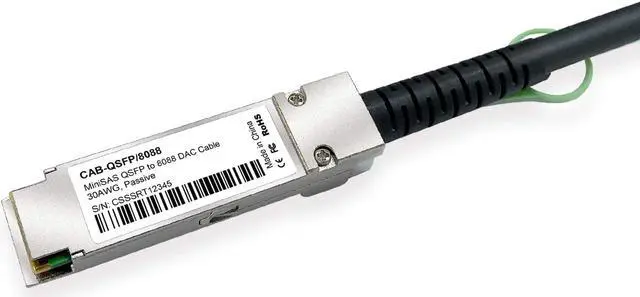 Alt view image 3 of 7 - 10Gtek QSFP (SFF-8436) to MiniSAS (SFF-8088) DDR Hybrid SAS Cable, 100-Ohm, 2-m(6.56ft)