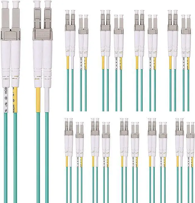 Main image of 10Gtek 10-Packs,Fiber Optic Cable - LC to LC OM3 10Gb/Gigabit Multi-mode Duplex 50/125 LSZH Fiber Optic Cord for SFP Transceiver, Computer Fiber Networks and Fiber Test Equipment, 1m,  3.28ft.
