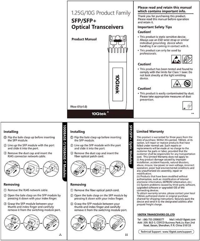Alt view image 5 of 6 - 10Gtek For Ubiquiti UniFi UF-RJ45-1G, Ubiquiti Networks UACC-CM-RJ45-1G Transceiver Module, SFP to RJ45 Copper Ethernet Module, 1000Base-T, up to 100m