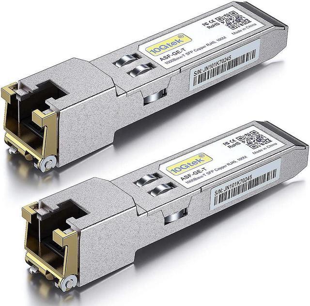 Main image of 10Gtek 1.25G SFP-T, 1000BASE-T Copper Transceiver Module , SFP to RJ45 Dual LC For Cisco GLC-T/SFP-GE-T, Meraki MA-SFP-1GB-TX, Ubiquiti UF-RJ45-1G, D-Link, Supermicro, Netgear, and More. Pack of 2