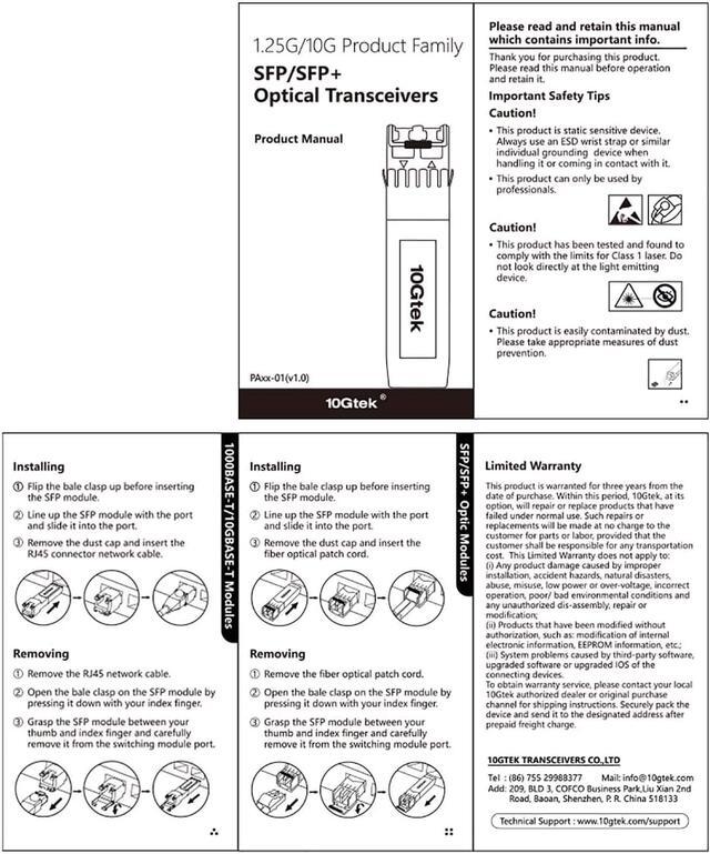 Alt view image 6 of 6 - 10Gtek 1.25G SFP-T, 1000BASE-T Copper Transceiver Module , SFP to RJ45 Dual LC For Cisco GLC-T/SFP-GE-T, Meraki MA-SFP-1GB-TX, Ubiquiti UF-RJ45-1G, D-Link, Supermicro, Netgear, and More. Pack of 2
