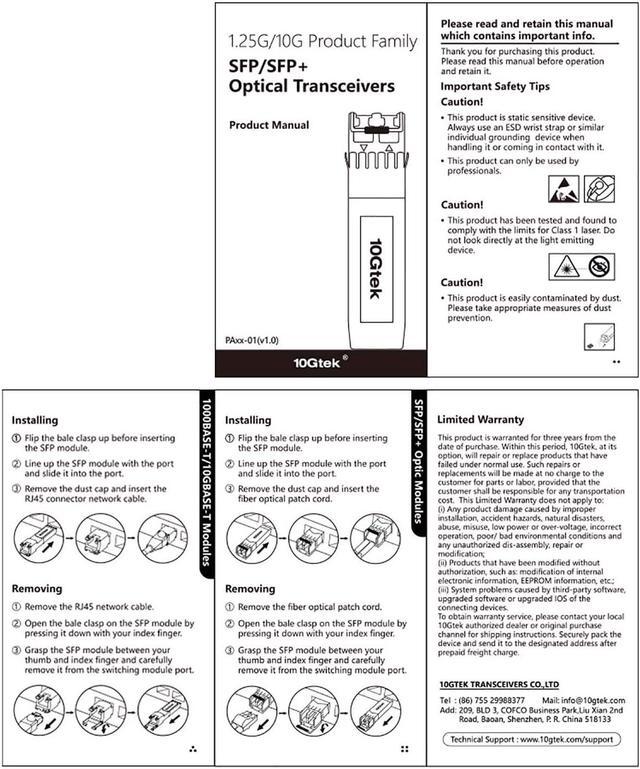 Alt view image 7 of 6 - 10Gtek 1.25G SFP-T, 1000BASE-T Copper SFP, SFP to RJ45 SFP Module Transceiver for Cisco SFP-GE-T, Meraki, Fortinet, Ubiquiti UniFi UF-RJ45-1G, D-Link, Supermicro, Netgear, TP-Link and More