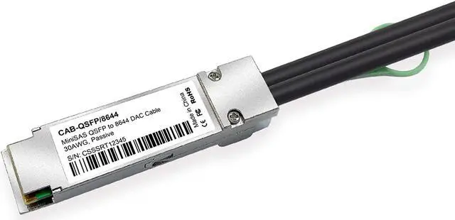 Alt view image 6 of 7 - 10Gtek External Mini SAS HD SFF-8644 to QSFP(SFF-8436) Hybrid SAS Cable, 30AWG, 100-Ohm, 2-m(6.56ft)