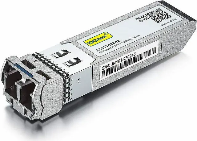 Alt view image 3 of 5 - 10Gtek 10GBase-LR SFP+ Transceiver, 10G 1310nm SingleMode LC Fiber Optic Module, up to 10km, for Cisco SFP-10G-LR, Meraki MA-SFP-10GB-LR, Ubiquiti UniFi UF-SM-10G, Fortinet, Mikrotik, Pack of 4
