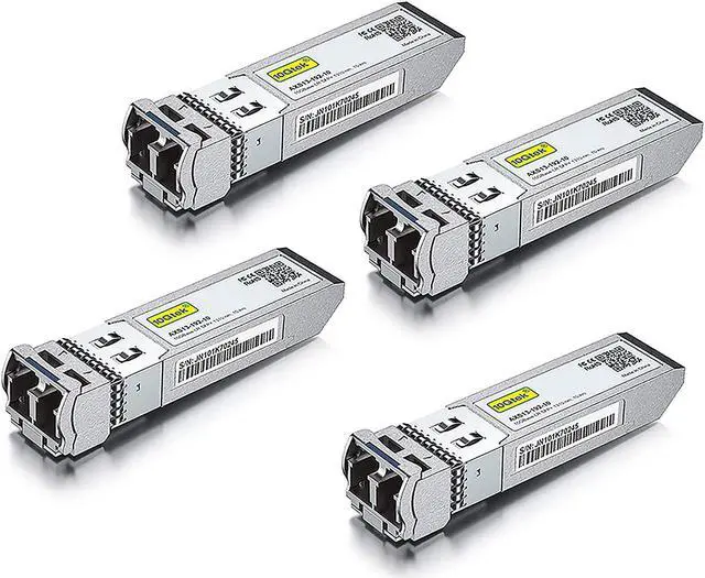 Main image of 10Gtek 10GBase-LR SFP+ Transceiver, 10G 1310nm SingleMode LC Fiber Optic Module, up to 10km, for Cisco SFP-10G-LR, Meraki MA-SFP-10GB-LR, Ubiquiti UniFi UF-SM-10G, Fortinet, Mikrotik, Pack of 4