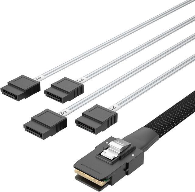 6G Internal Mini SAS Cable SAS SFF-8087 to 4 x SATA Cable to SATA Forward 36pin to Mini SAS Host/Controller to 4 SATA 1meter(3.23 ft.) - Newegg.com