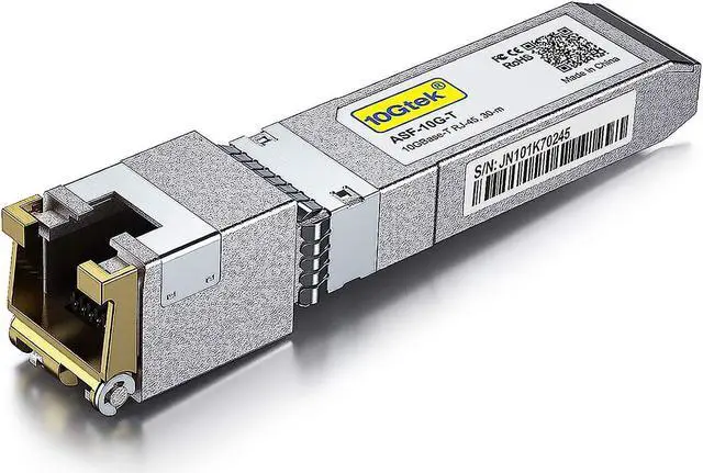 Main image of 10Gtek For Ubiquiti UF-RJ45-10G, Ubiquiti Networks UACC-CM-RJ45-10G Transceiver, 10GBase-T 10G SFP+ to RJ-45 Copper Module, up to 30 Meters