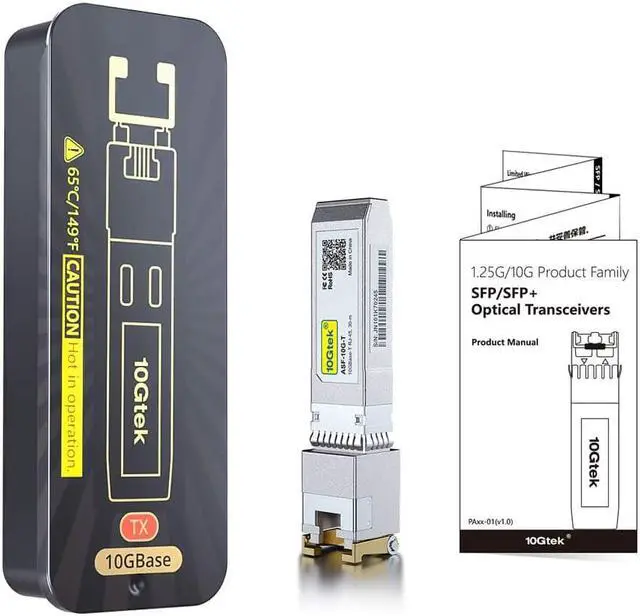 Alt view image 5 of 6 - 10Gtek 10G SFP+ RJ45 Copper Module, 10G-T Transceiver, Compatible with Cisco SFP-10G-T-S, Ubiquiti UniFi UF-RJ45-10G, Fortinet, Netgear, D-Link, Supermicro and More, CAT.6a, up to 30 meters