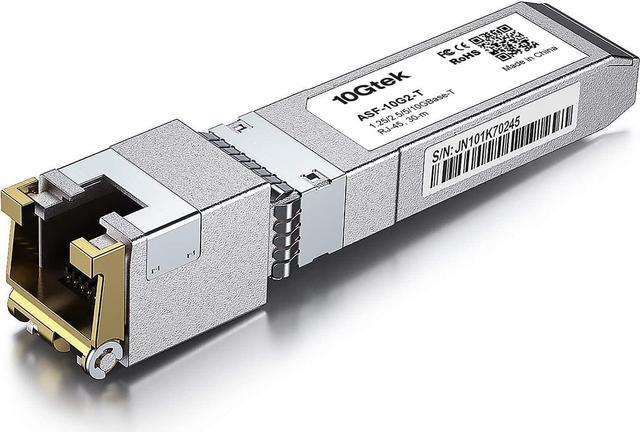 1.25/2.5/5/10G-T SFP+ to RJ45 CAT.6a Copper Transceiver, Auto