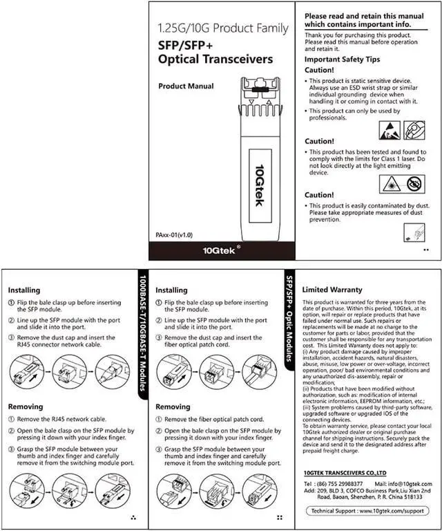 Alt view image 5 of 5 - 1.25/2.5/5/10G-T SFP+ to RJ45 CAT.6a Copper Transceiver, Auto-Negotiation SFP+ Ethernet Module, up to 30-Meter, for SFP-10G-T-S, Ubiquiti UniFi UF-RJ45-10G, Netgear AXM765 and More