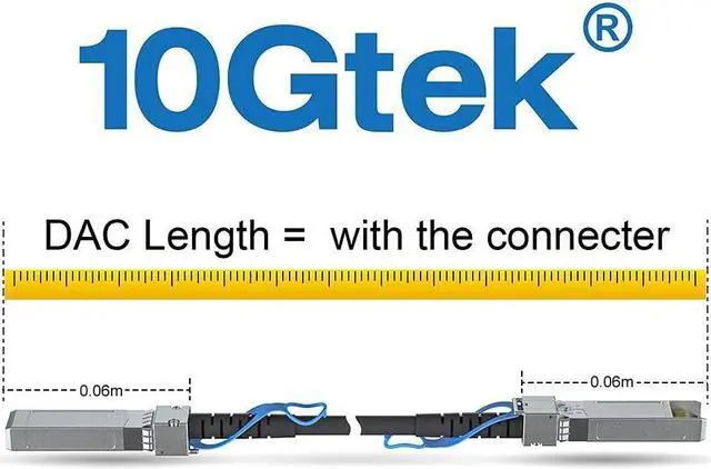 Alt view image 2 of 5 - Compatible with Cisco SFP-H10GB-CU2M, Ubiquiti, D-Link, Supermicro, Netgear, Mikrotik, ZTE Devices, 10G SFP+ DAC Cable,10GBASE-CU Passive Direct Attach Copper Twinax SFP Cable, 2m, From 10Gtek