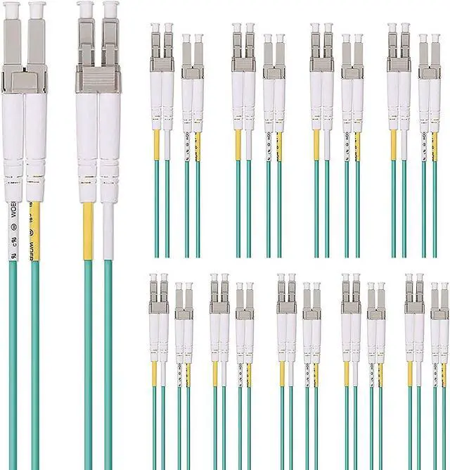 Main image of 10Gtek Fiber Optic Cable - LC to LC OM3 10Gb/Gigabit Multi-Mode Jumper Duplex 50/125m LSZH Fiber Optic Cord for SFP Transceiver, Aque, 2-Meter(6.6-ft) 10 Pack 6.6 ft.
