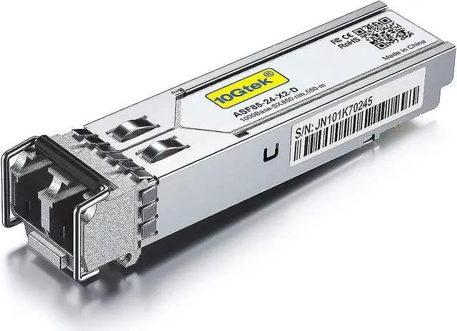 Alt view image 2 of 6 - 10Gtek Gigabit Multimode SFP 1000Base-SX LC Fiber Transceiver, 850nm MMF, up to 550m, for Cisco GLC-SX-MMD, SFP-GE-S, Meraki MA-SFP-1GB-SX, Ubiquiti UniFi UF-MM-1G, TP-Link TL-SM311LM, Pack of 10