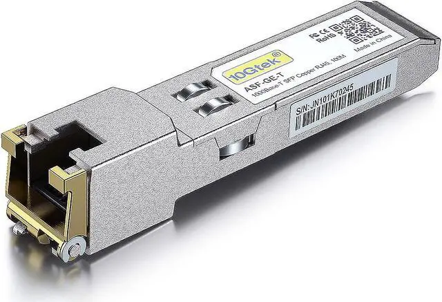 Alt view image 2 of 7 - 10Gtek SFP to RJ45 1000BASE-T Copper Transceiver, Gigabit SFP-T Module for Cisco SFP-GE-T, Meraki, Fortinet, Ubiquiti UniFi UF-RJ45-1G, D-Link, Supermicro, Netgear, TP-Link and More Pack of 10