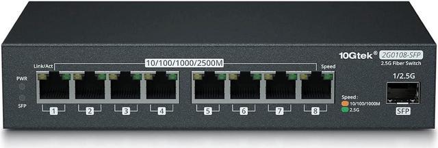 5 Port 2.5G Multi Gigabit Ethernet Network Switch,100/1000/2500Mbps  Converter