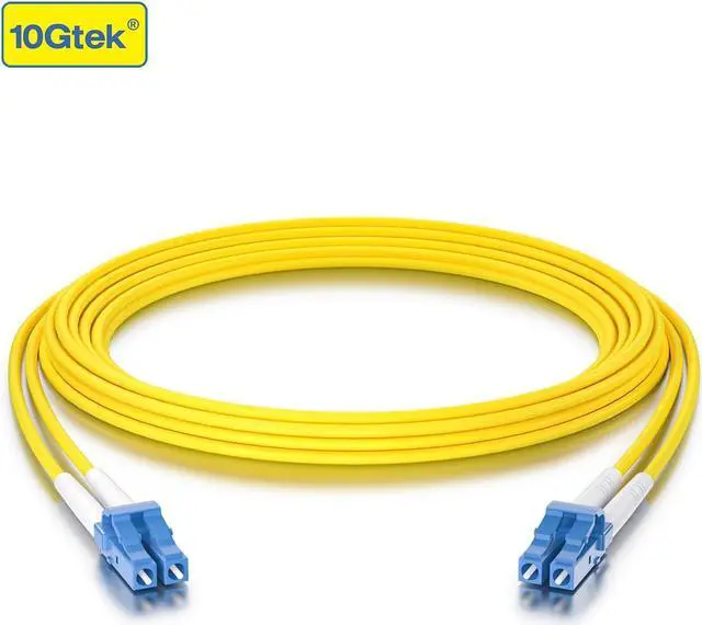 Alt view image 2 of 6 - 10Gtek Fiber Optic Cable - LC to LC OS2 10Gb/Gigabit Singlemode Jumper Duplex 9/125 LSZH Fiber Optic Cord for SMF SFP Transceiver, Yellow, 100-meter(328-ft)