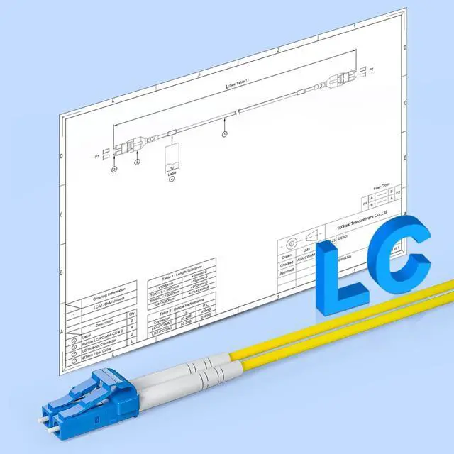 Alt view image 5 of 6 - 10Gtek Fiber Optic Cable - LC to LC OS2 10Gb/Gigabit Singlemode Jumper Duplex 9/125 LSZH Fiber Optic Cord for SMF SFP Transceiver, Yellow, 100-meter(328-ft)