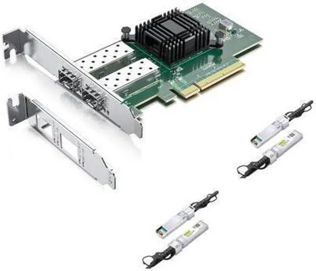 Main image of 10Gtek 10G Network Card Compare to Intel X520-DA2(Intel E10G42BTDA), Dual SFP+ Port, with Intel 82599EN Controller, PCIe x8 Ethernet Adapter Support Windows Server/Linux/VMware, with 2pcs SFP+ DAC 1 m