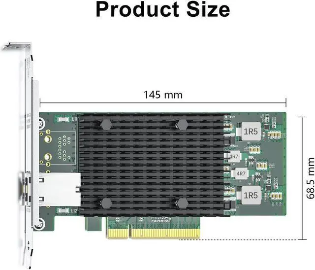 Alt view image 5 of 6 - 10Gtek For Intel X540-T1, 10Gb Ethernet Converged Network Adapter with Intel X540-BT1 chips Network Card, PCI Express x8 Singel RJ45 Port LAN Adapter Support Windows Server/Windows/Linux/ESX