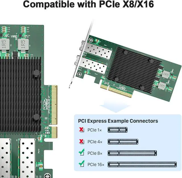 Alt view image 3 of 4 - 10Gtek For Intel X710DA2 Ethernet Converged Network Adapter with Intel X710-BM2 Chip,10Gb Network Card,PCIe 3.0, x8 Dual Ports, Ethernet LAN Adapter Support Windows Server/Windows/Linux/ESX