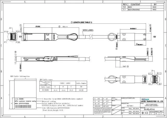 Alt view image 7 of 7 - 10Gtek QSFP (SFF-8436) to MiniSAS (SFF-8088) DDR Hybrid SAS Cable, 100-Ohm, 2-m(6.56ft)