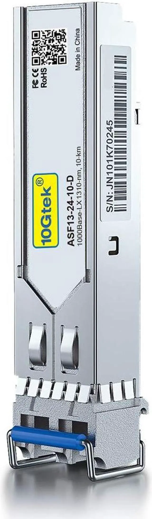Alt view image 2 of 7 - 10Gtek 1G SFP Transceiver, 1000Base-LX, 1310nm SMF SingleMode Fiber Optic Module, up to 10 km, for Cisco GLC-LH-SMD, Meraki MA-SFP-1GB-LX10, Ubiquiti UniFi, Fortinet, Mikrotik, TP-Link, Pack of 2