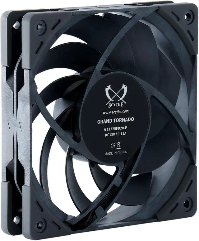 Alt view image 5 of 7 - Scythe Grand Tornado 120mm PC Computer Case Fan, PWM 400-3000 RPM, High-Performance CPU Cooling Fan, 4-Pin Connector, Metal Grey Colour, High Speed Model