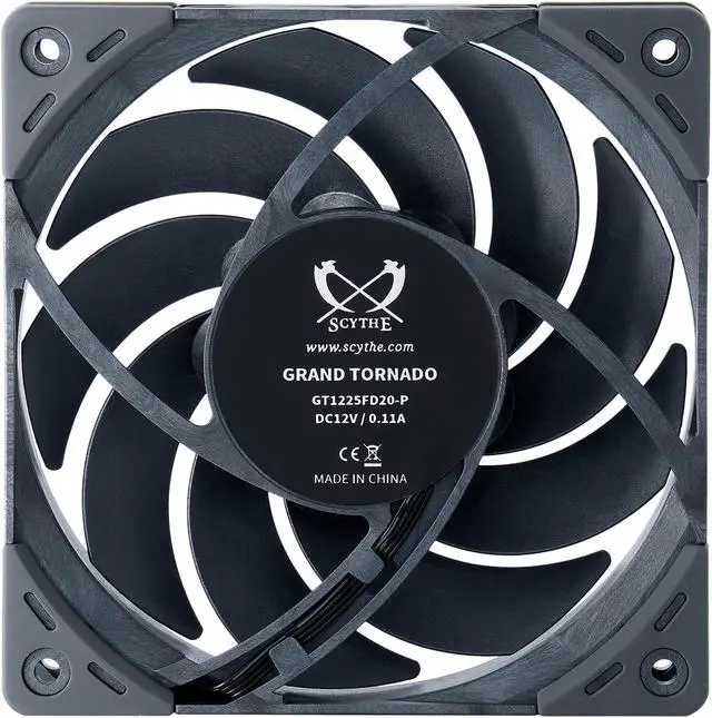 Alt view image 6 of 7 - Scythe Grand Tornado 120mm PC Computer Case Fan, PWM 400-3000 RPM, High-Performance CPU Cooling Fan, 4-Pin Connector, Metal Grey Colour, High Speed Model
