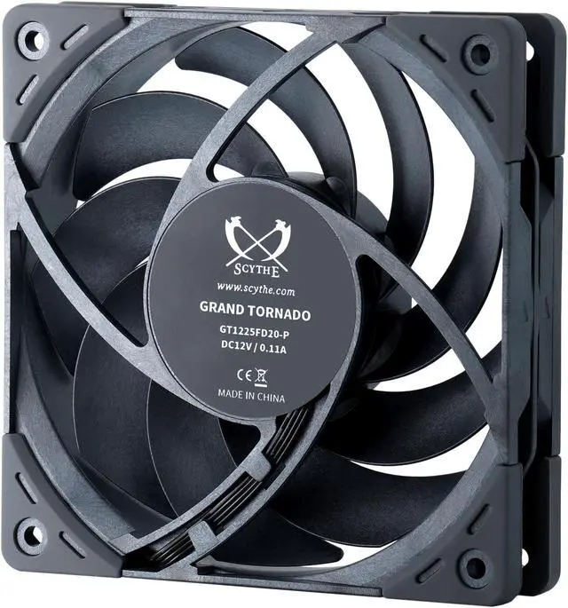 Alt view image 7 of 7 - Scythe Grand Tornado 120mm PC Computer Case Fan, PWM 400-3000 RPM, High-Performance CPU Cooling Fan, 4-Pin Connector, Metal Grey Colour, High Speed Model