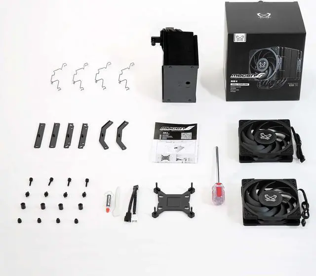 Alt view image 7 of 7 - Scythe Mugen 6 Dual Fan Black Edition CPU Air Cooler, Intel LGA1700, LGA1151, AMD AM5, AM4 support ,120mm, Single Tower,  Aluminium Top Cover (Mugen 6 Dual Fan Black Edition)