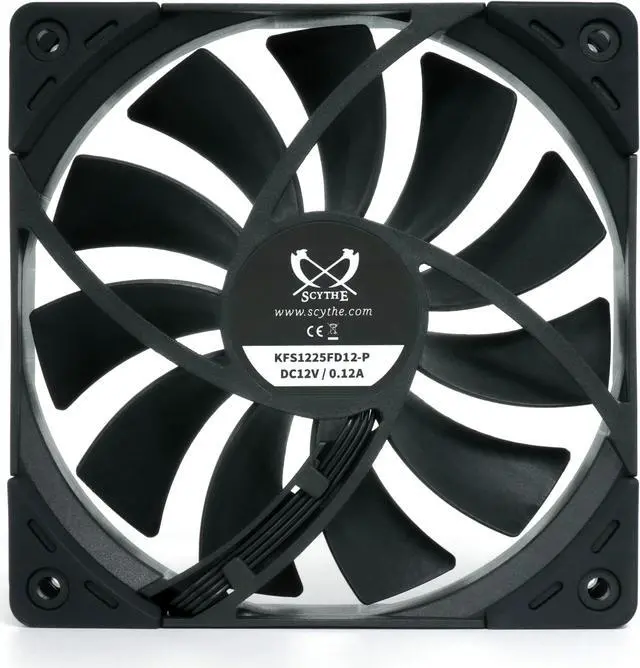 Alt view image 3 of 6 - Scythe Kaze Flex II 120 PWN - 1200 RPM, 120mm x 25mm Air Flow Optimized Quiet Operating Computer Case Fan, Fluid Dynamic Bearing, 4-Pin Connector, Single Pack, Black