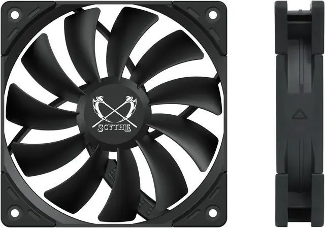 Alt view image 4 of 6 - Scythe Kaze Flex II 120 PWN - 1200 RPM, 120mm x 25mm Air Flow Optimized Quiet Operating Computer Case Fan, Fluid Dynamic Bearing, 4-Pin Connector, Single Pack, Black