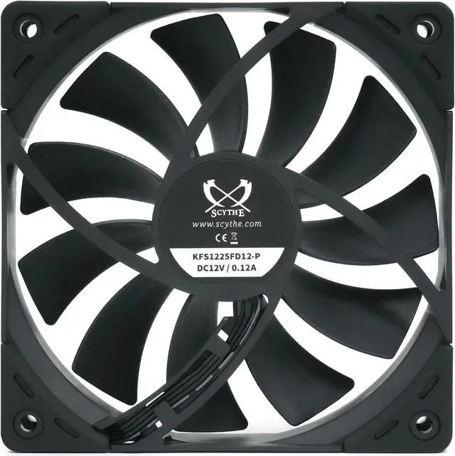 Alt view image 3 of 7 - Scythe Kaze Flex II 120 PWN - 1500 RPM, 120mm x 25mm Air Flow Optimized Quiet Operating Computer Case Fan, Fluid Dynamic Bearing, 4-Pin Connector, Single Pack, Black