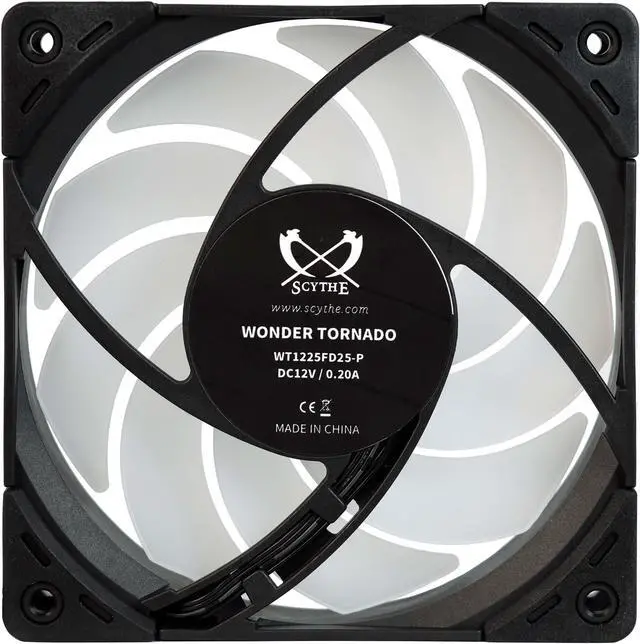 Alt view image 6 of 7 - Scythe Wonder Tornado 120 ARGB PWN - 2500 RPM, 120mm x 25mm High-Performance Computer Case Fan, Fluid Dynamic Bearing, 4-Pin Connector, Single Pack, Black