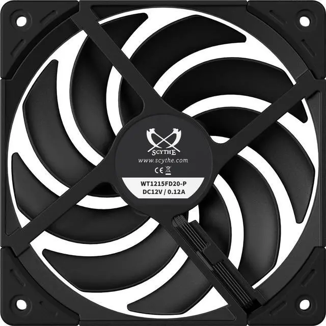 Alt view image 5 of 7 - Scythe Wonder Tornado 120 PWN Slim - 2000 RPM, 120mm x 15mm High-Performance Computer Case Fan, Fluid Dynamic Bearing, 4-Pin Connector, Single Pack, Black