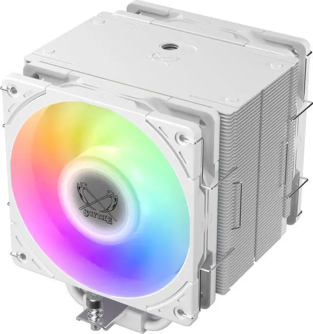 Alt view image 3 of 7 - Scythe Mugen 6 CPU Air Cooler, Intel LGA1700, LGA1151, AMD AM5, AM4 Support,120mm, Single Tower, Aluminium Top Cover (Scythe Mugen 6 Dual White ARGB Fan)