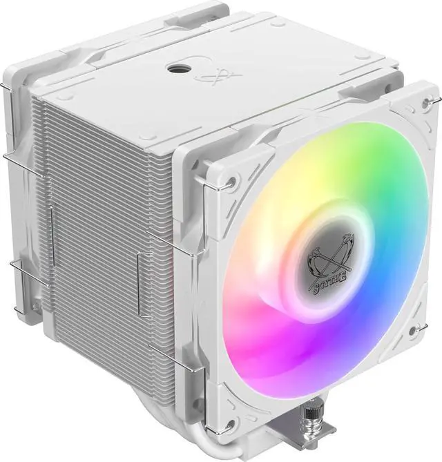 Alt view image 4 of 7 - Scythe Mugen 6 CPU Air Cooler, Intel LGA1700, LGA1151, AMD AM5, AM4 Support,120mm, Single Tower, Aluminium Top Cover (Scythe Mugen 6 Dual White ARGB Fan)