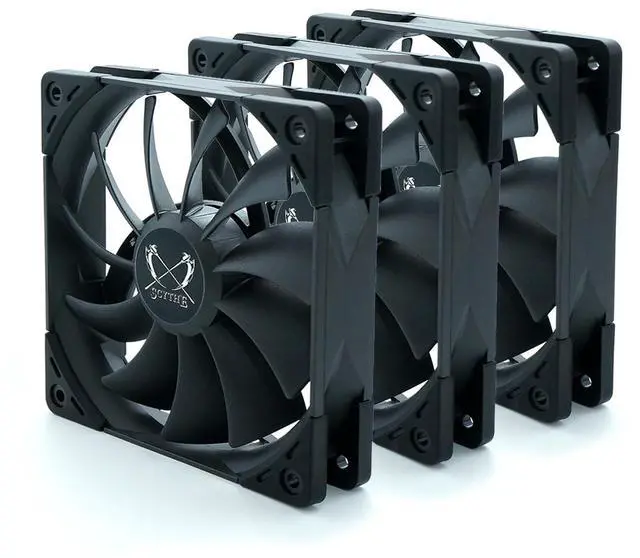 Main image of Scythe Kaze Flex 120 High Air Flow PC Case Fan, Fluid Dynamic Bearing,120mm x 25mm (3-Pack, PWN 4-pin, 1500RPM)