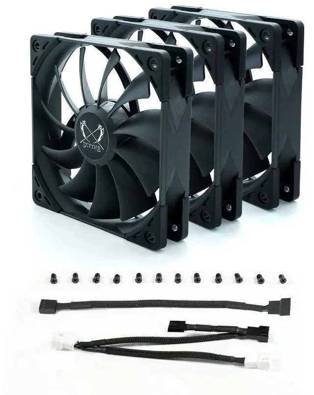 Alt view image 2 of 7 - Scythe Kaze Flex 120 High Air Flow PC Case Fan, Fluid Dynamic Bearing,120mm x 25mm (3-Pack, PWN 4-pin, 1500RPM)