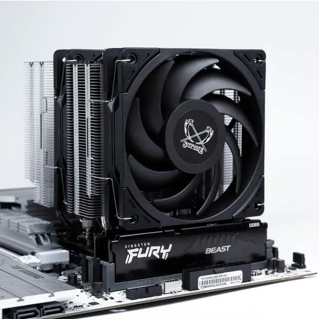 Alt view image 7 of 7 - Scythe Magoroku Full Straight up Dual Tower Twin Fan CPU Air Cooler, Intel LGA1700, LGA1151, AMD AM5, AM4 Support,120mm wideness, Ø6mm x 6 Heat pipes thermal exhaust, quiet bearing fans, 370K hrs MTTF