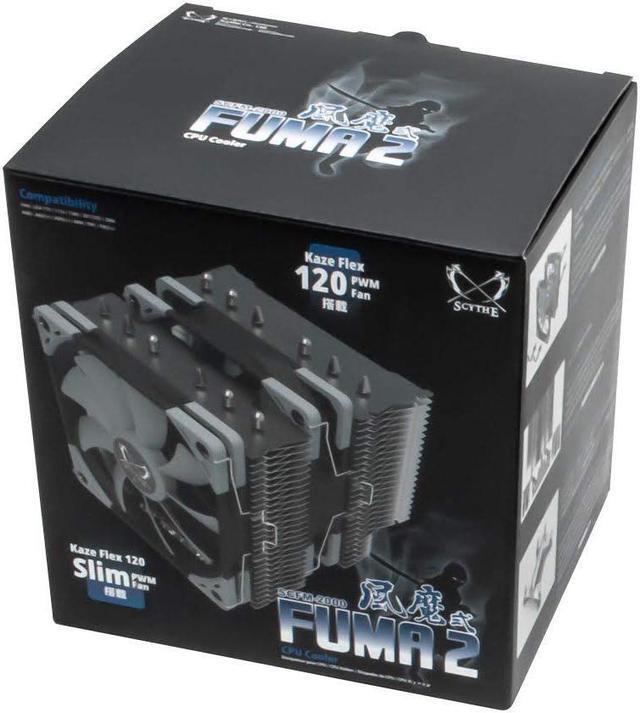 Alt view image 7 of 8 - Scythe Fuma 2 CPU Air Cooler, Intel LGA1151, AMD AM4/Ryzen, 120mm Dual Towers, Black Top Cover
