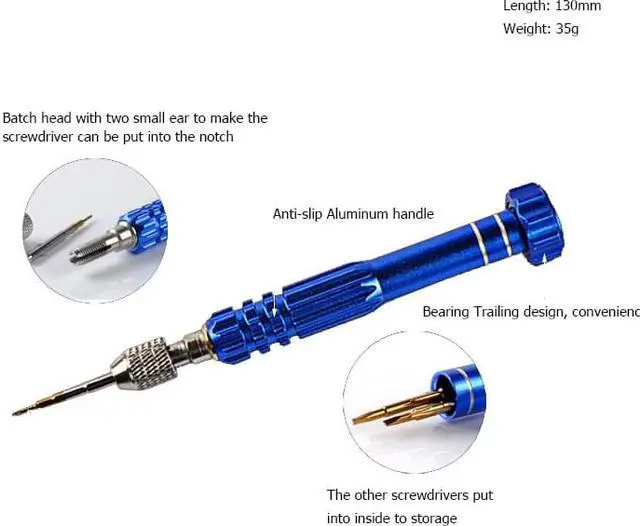 Alt view image 2 of 6 - ELECALL 6 In 1 Screwdriver Sets Multi-function Repair Tools Digital Computer Mobile Phone Repair Torx Phillips Slotted