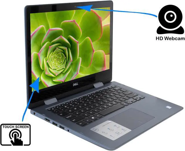 Alt view image 4 of 7 - Dell Inspiron 5481 2-in-1, 14" HD Touch Display, Intel Core i3-8145U Upto 3.9GHz, 4GB RAM, 128GB NVMe SSD, HDMI, Card Reader, Wi-Fi, Bluetooth, Windows 10 Home (I5481-3595GRY)