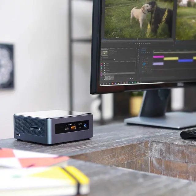 Alt view image 5 of 7 - Intel NUC8i5INHX Mini PC, Intel Core i5-8265U Upto 3.9GHz, 8GB RAM, 128GB SSD, AMD Radeon 540X, HDMI, Mini DisplayPort, Card Reader, Wi-Fi, Bluetooth, Windows 10 Pro