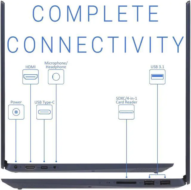 Alt view image 5 of 6 - Lenovo IdeaPad S340 Notebook, 14" FHD Display, Intel Core i5-1035G1 Upto 3.6GHz, 8GB RAM, 128GB NVMe SSD, HDMI, Card Reader, Wi-Fi, Bluetooth, Windows 10 Pro