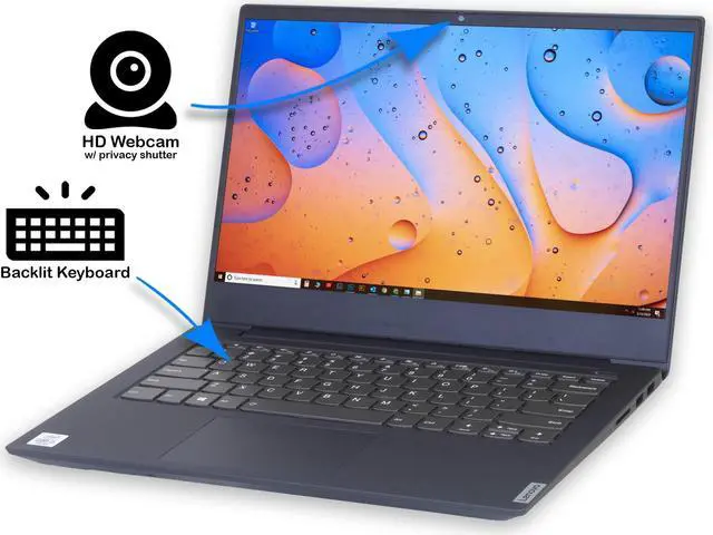 Alt view image 4 of 6 - Lenovo IdeaPad S340 Notebook, 14" FHD Display, Intel Core i5-1035G1 Upto 3.6GHz, 8GB RAM, 128GB NVMe SSD, HDMI, Card Reader, Wi-Fi, Bluetooth, Windows 10 Pro