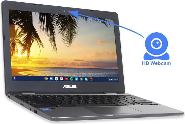 Alt view image 4 of 7 - ASUS Chromebook, 11.6" HD Display, Intel Celeron N3350 Upto 2.4GHz, 4GB RAM, 16GB eMMC, Card Reader, Wi-Fi, Bluetooth, Chrome OS (CX22NA-BCLN4)
