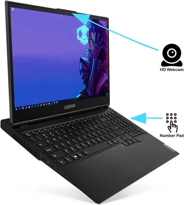 Alt view image 4 of 7 - Lenovo Legion 5 Gaming Notebook, 15.6" FHD Display, Intel Core i7-10750H Upto 5.0GHz, 8GB RAM, 512GB NVMe SSD, NVIDIA GeForce GTX 1660 Ti, HDMI, Wi-Fi, Bluetooth, Windows 10 Home (81Y6000DUS)