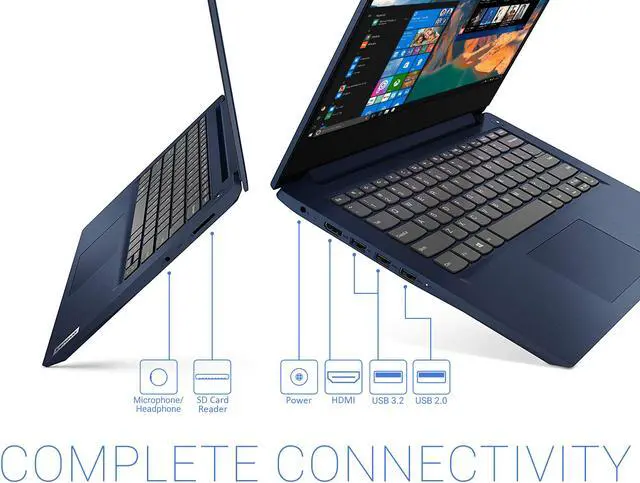 Alt view image 5 of 7 - Lenovo IdeaPad 3 Notebook, 14" FHD Display, AMD Ryzen 5 3500U Upto 3.7GHz, 8GB RAM, 256GB NVMe SSD, Vega 8, HDMI, Card Reader, Wi-Fi, Bluetooth, Windows 10 Home (81W0003QUS)